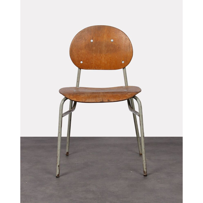 Vintage chair in plywood and metal 1960