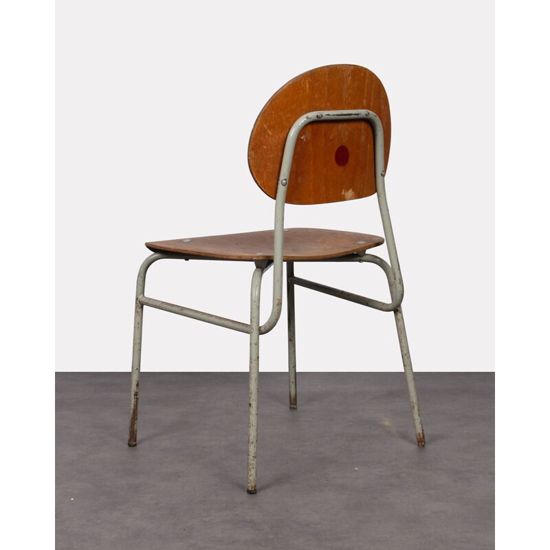 Vintage chair in plywood and metal 1960