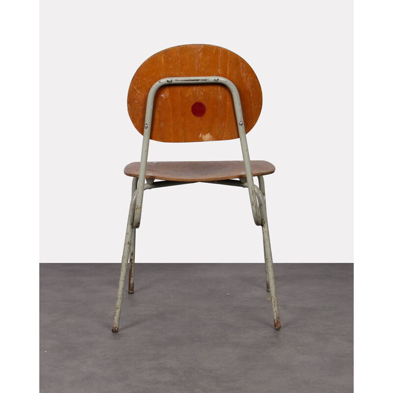 Vintage chair in plywood and metal 1960