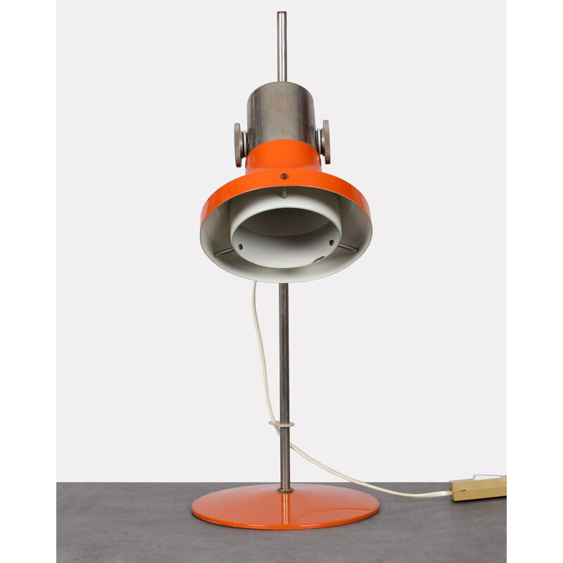 Lampe vintage par Pavel Grus en métal orange 1960