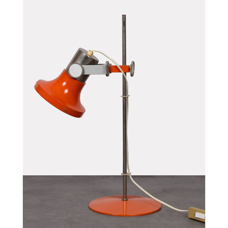 Vintage lamp by Pavel Grus in orange metal 1960