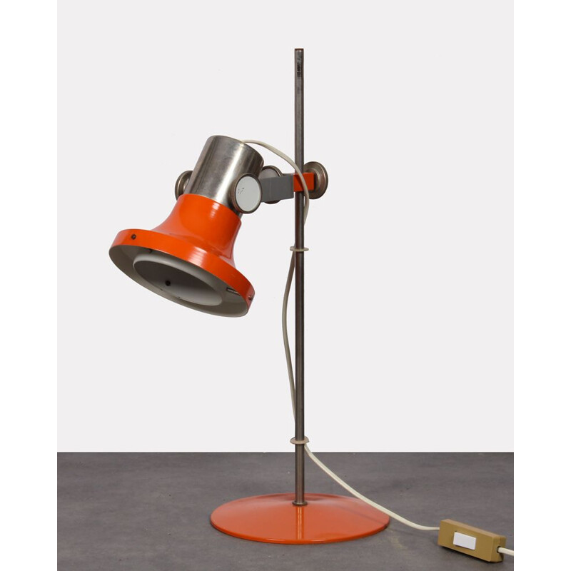 Vintage lamp by Pavel Grus in orange metal 1960