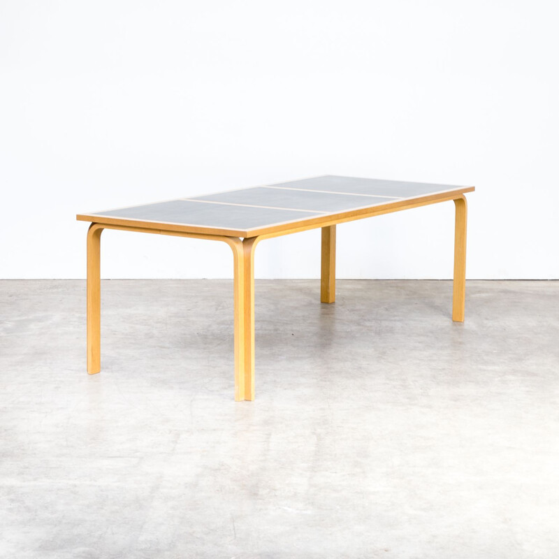 Vintage table for Magnus Olesen in birchwood and vinyl 1960