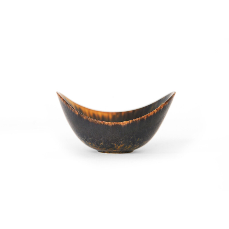 Vintage scandinavian bowl for Rörstrand in brown ceramic 1960