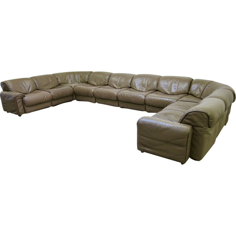 Vintage modular sofa for Jori in brown leather 1970