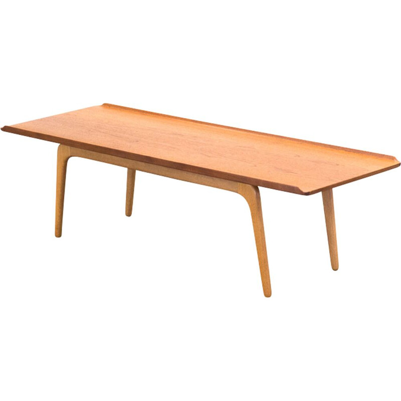 Teak and oak coffee table by Bovenkamp