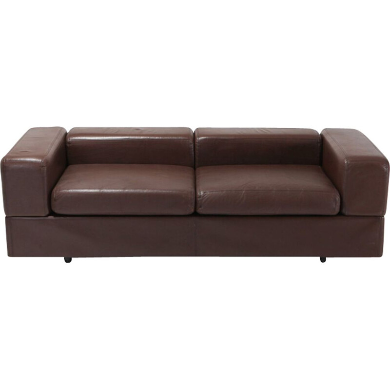 711 daybed in brown leather by Tito Agnoli