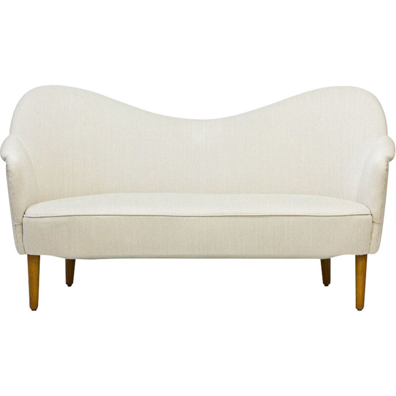 Samspel sofa in beige wool by Carl Malmsten