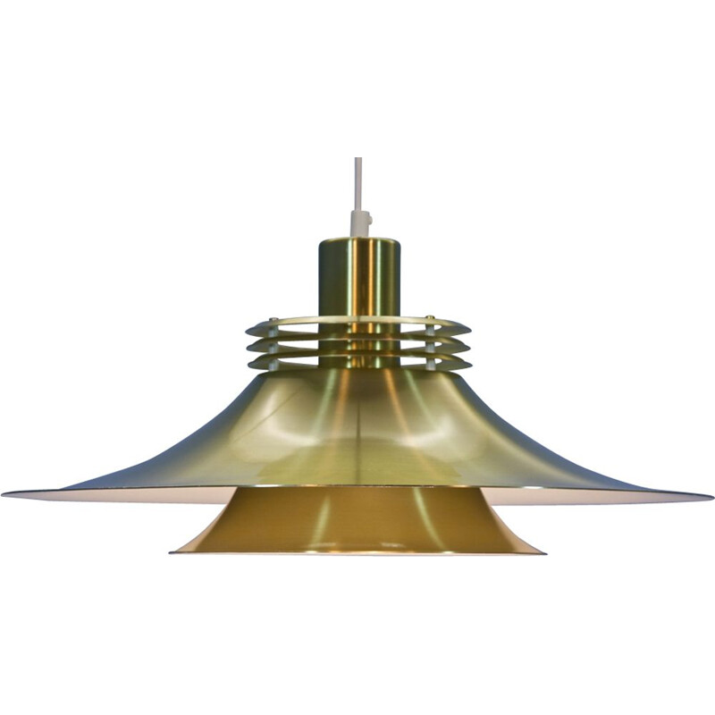 Vintage pendant lamp in aluminum and brass