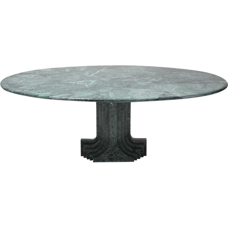 Vintage Carlo Scarpa dining table Samo in green marble