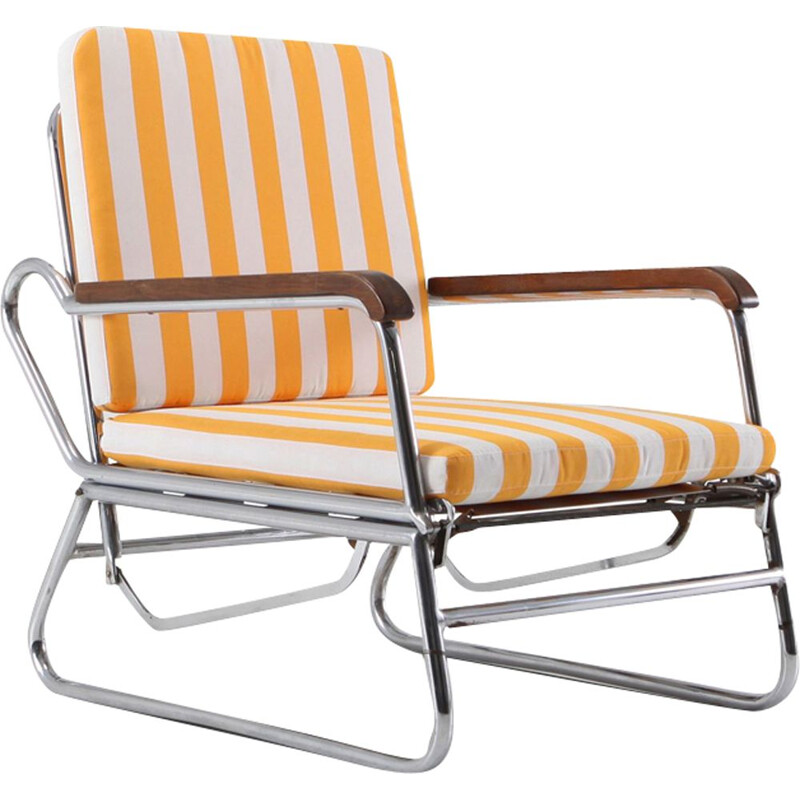 Vintage tubular chrome lounge chair