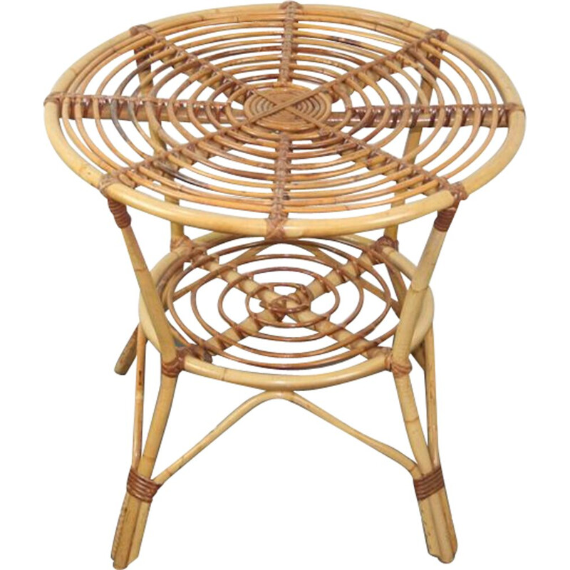 Vintage rattan side table