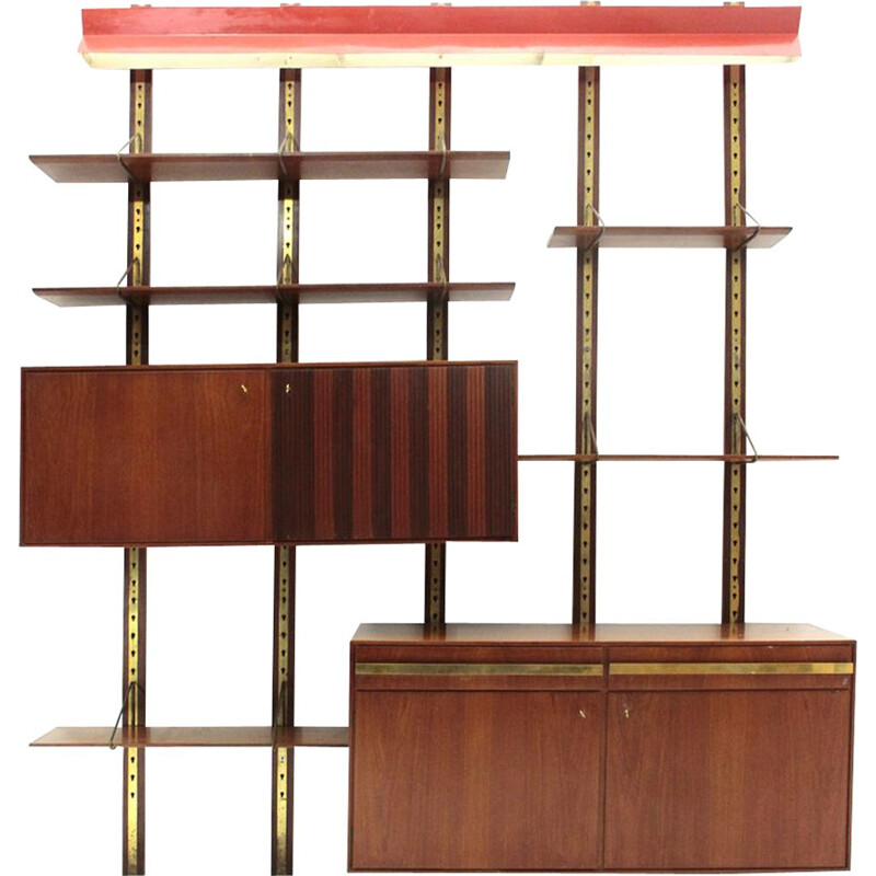 Italian wall unit with red lamp