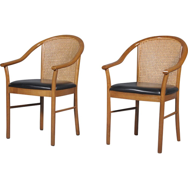 Pair of wooden side chairs by Consorzio