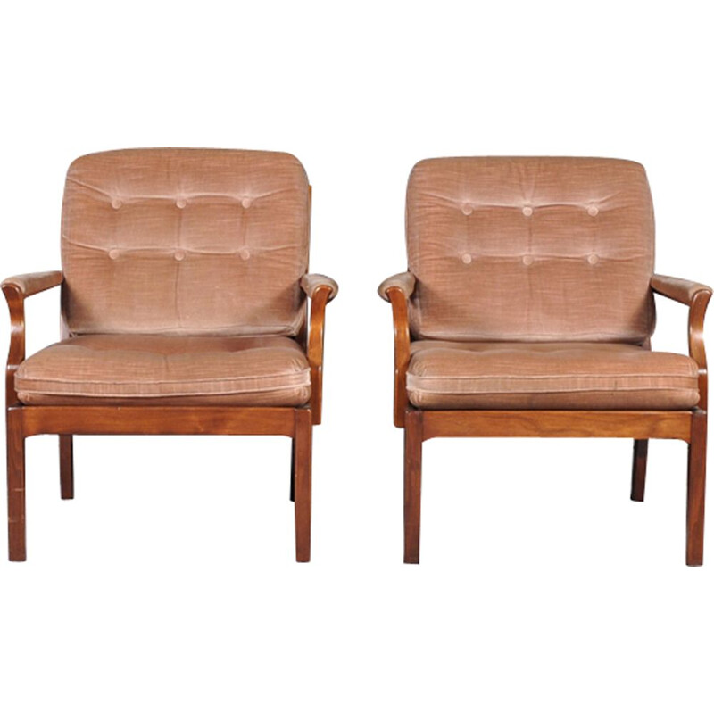 Set of 2 vintage Swedish lounge chairs