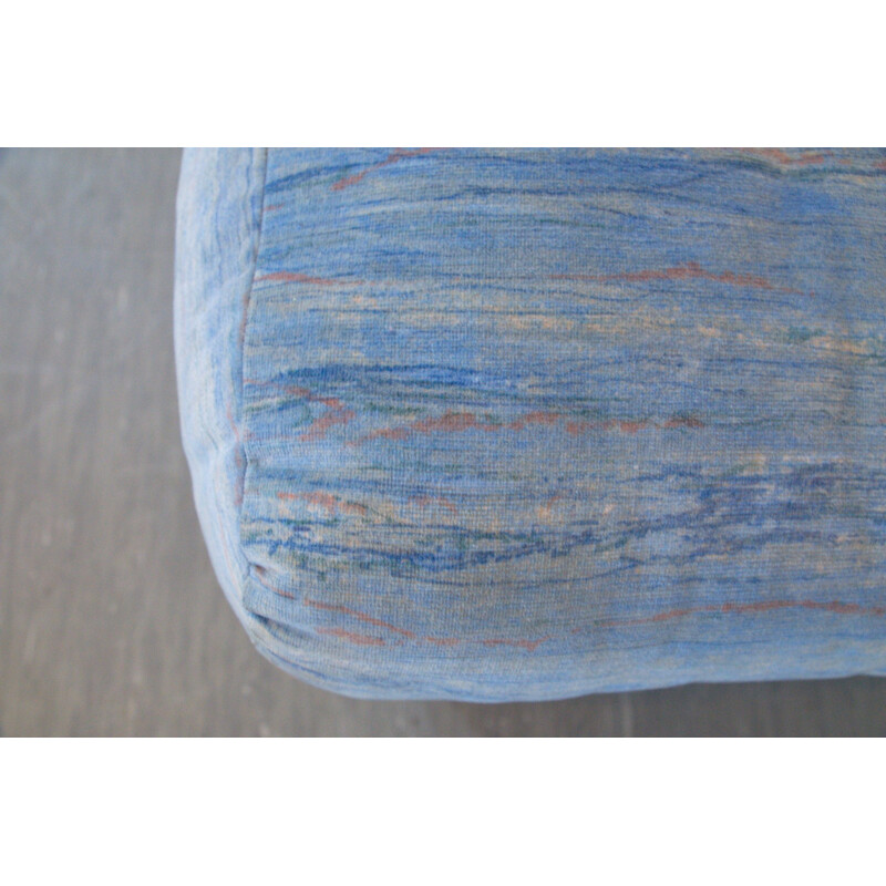 Suite de 5 fauteuils lounge en fibre de verre et tissu bleu, Mario BELLINI - 1960
