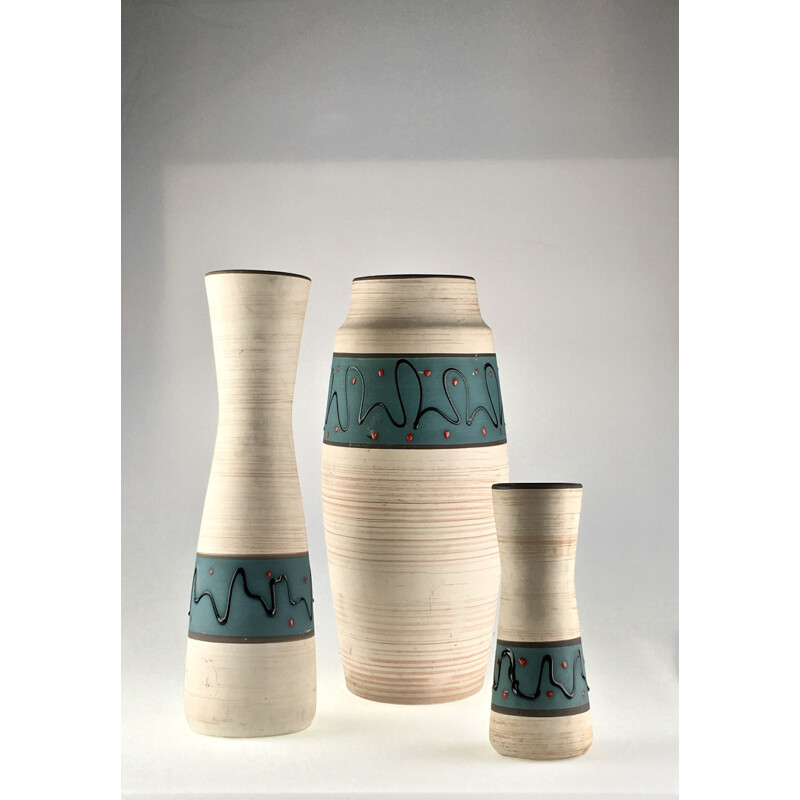 Suite de 3 vases en céramique par Scheurich