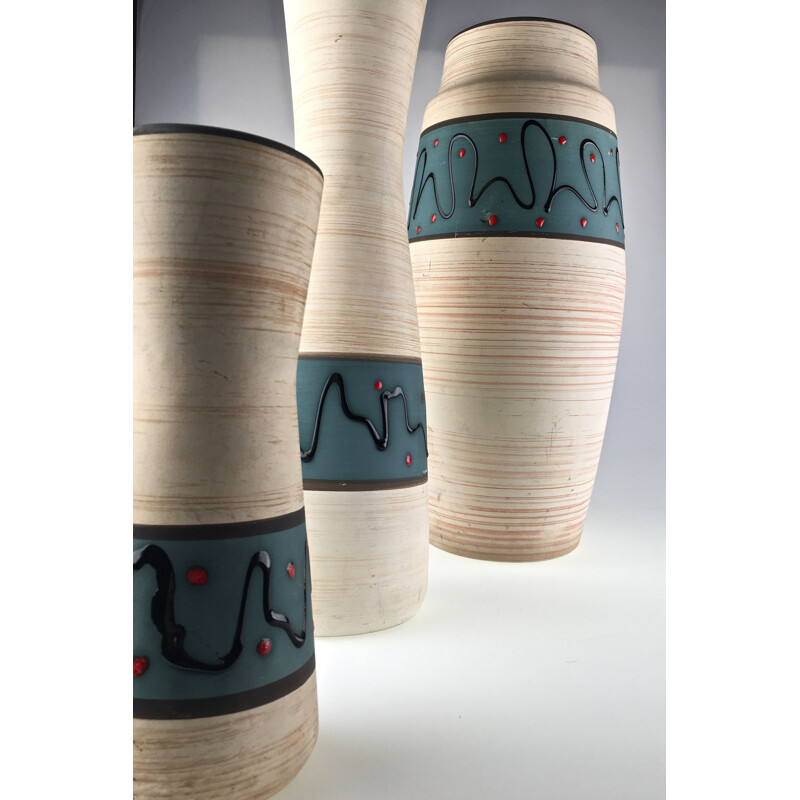 Suite de 3 vases en céramique par Scheurich