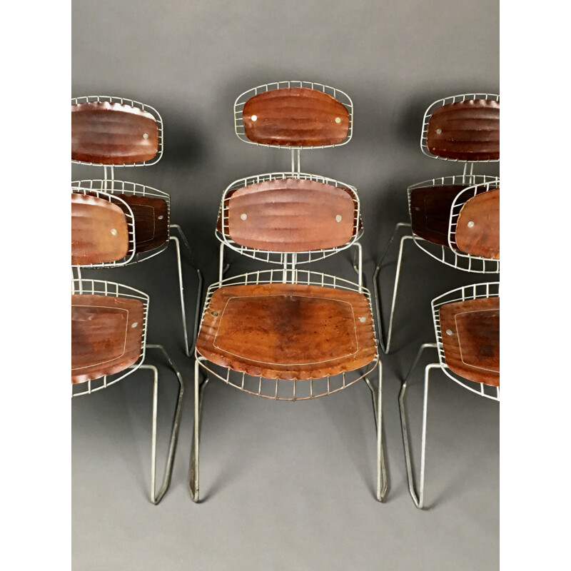 Suite de 6 chaises Traîneau pour le Centre Pompidou