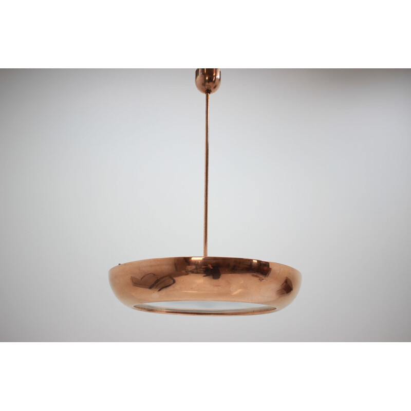 Suspension vintage pour Napako en laiton et verre 1940