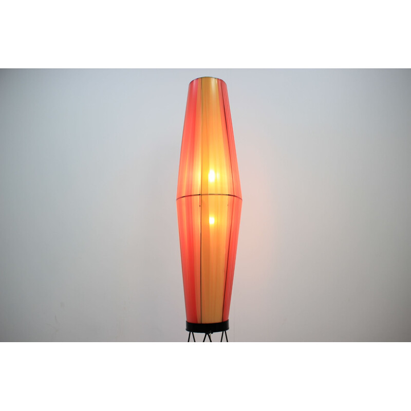 Vintage plastic and metal rocket lamp, Czechoslovakia 1970