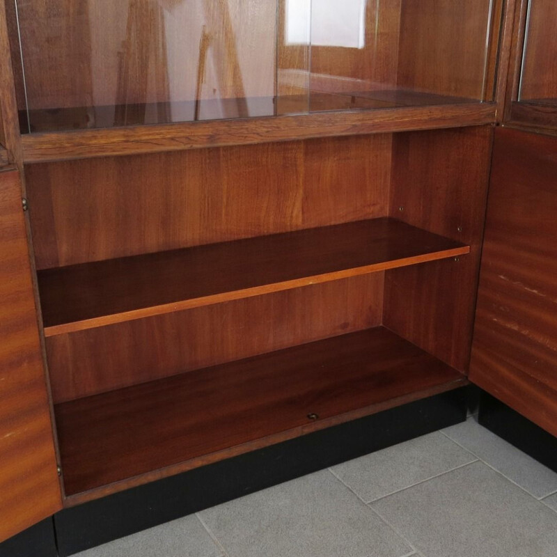 Vintage bookcase for UP Závody in wood and glass 1930