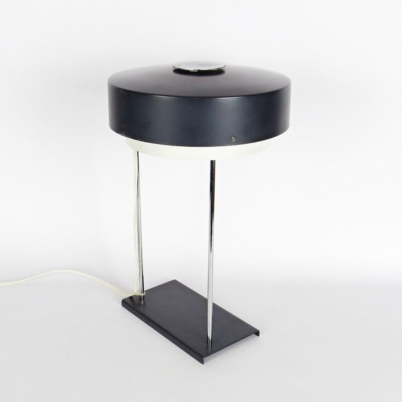 Vintage desk lamp for Napako in black steel 1970