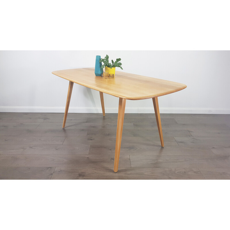 Vintage Plank table for Ercol in beechwood and elmwood 1960