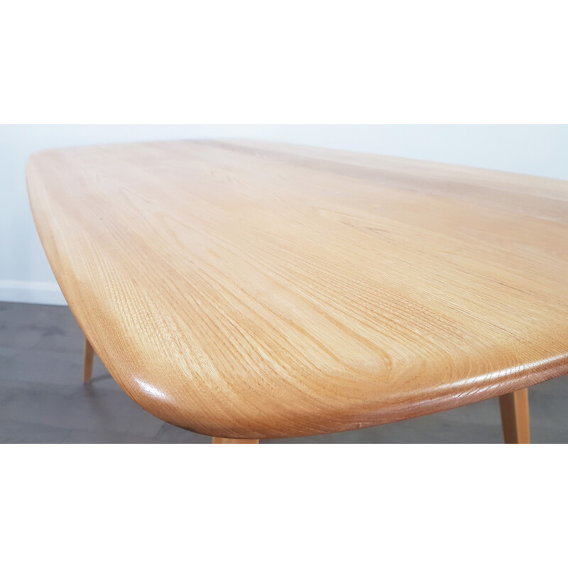 Table vintage Plank pour Ercol en hêtre et orme 1960