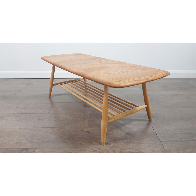 Vintage Ladder Rack coffee table for Ercol in elmwood and beechwood 1960s
