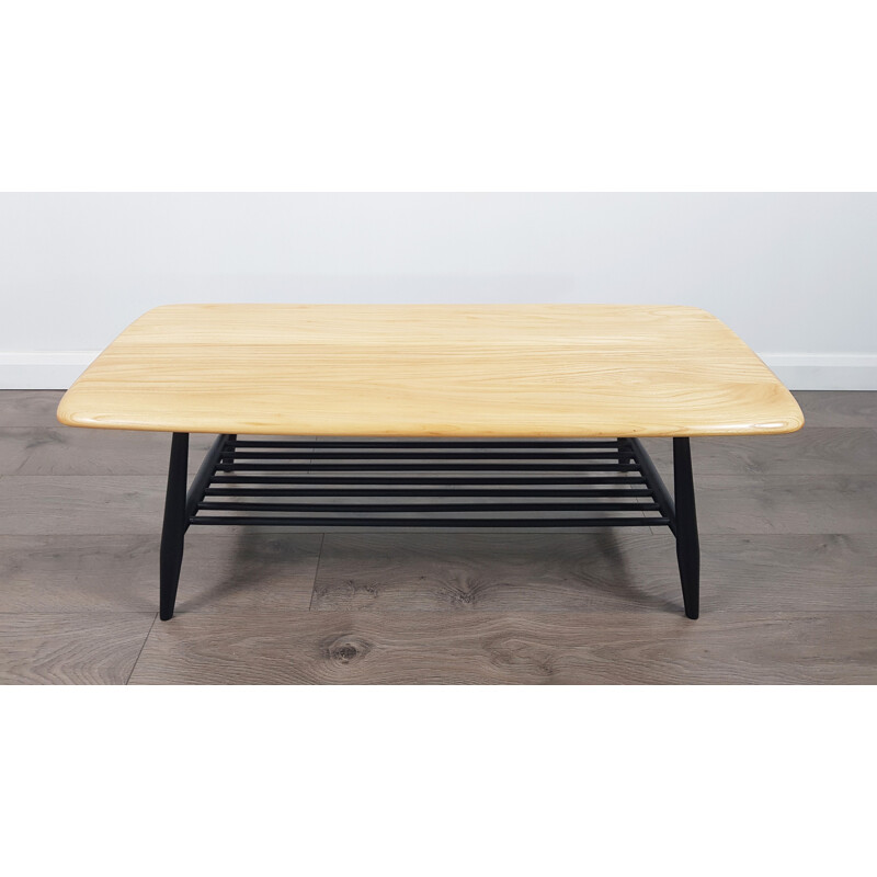 Coffee table in elm by Lucian Ercolani for Ercol