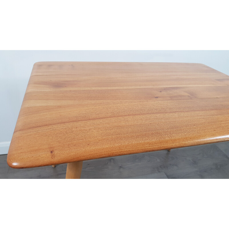 Table vintage en orme massif par Lucian Ercolani