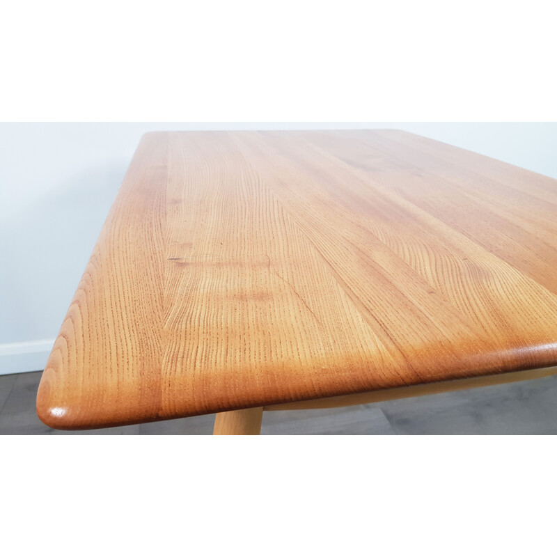 Vintage table in solid elm by Lucian Ercolani