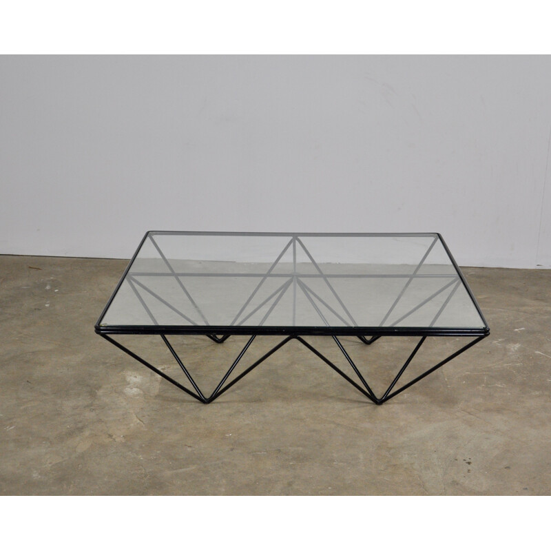 Vintage coffee table in metal and glass