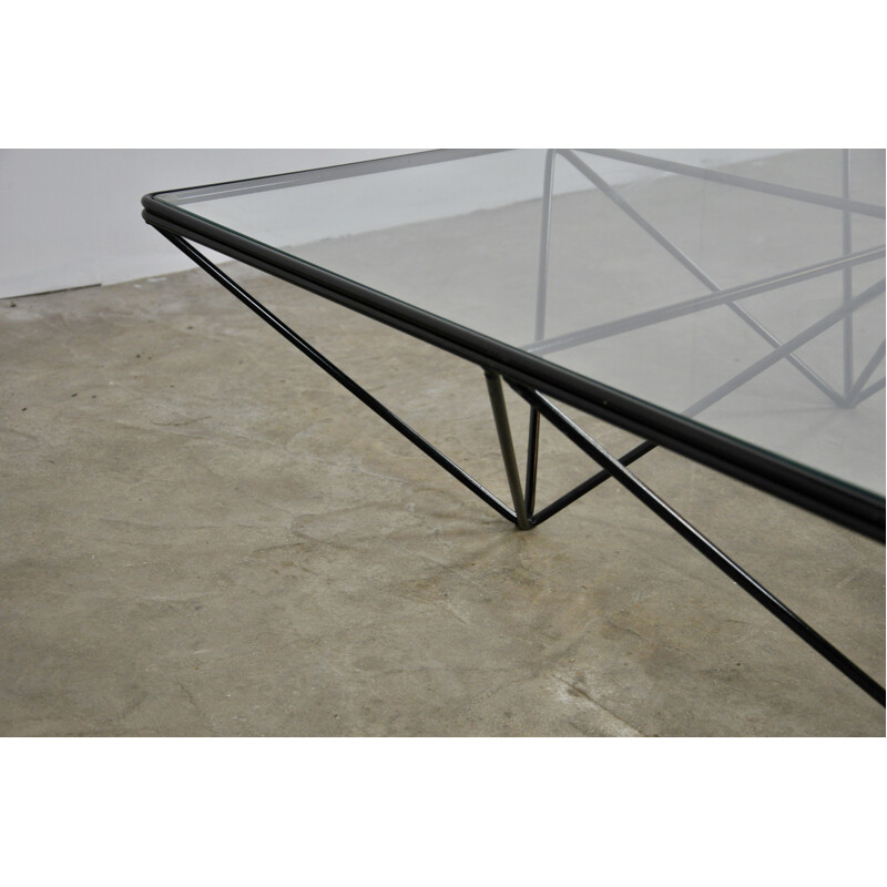 Vintage coffee table in metal and glass