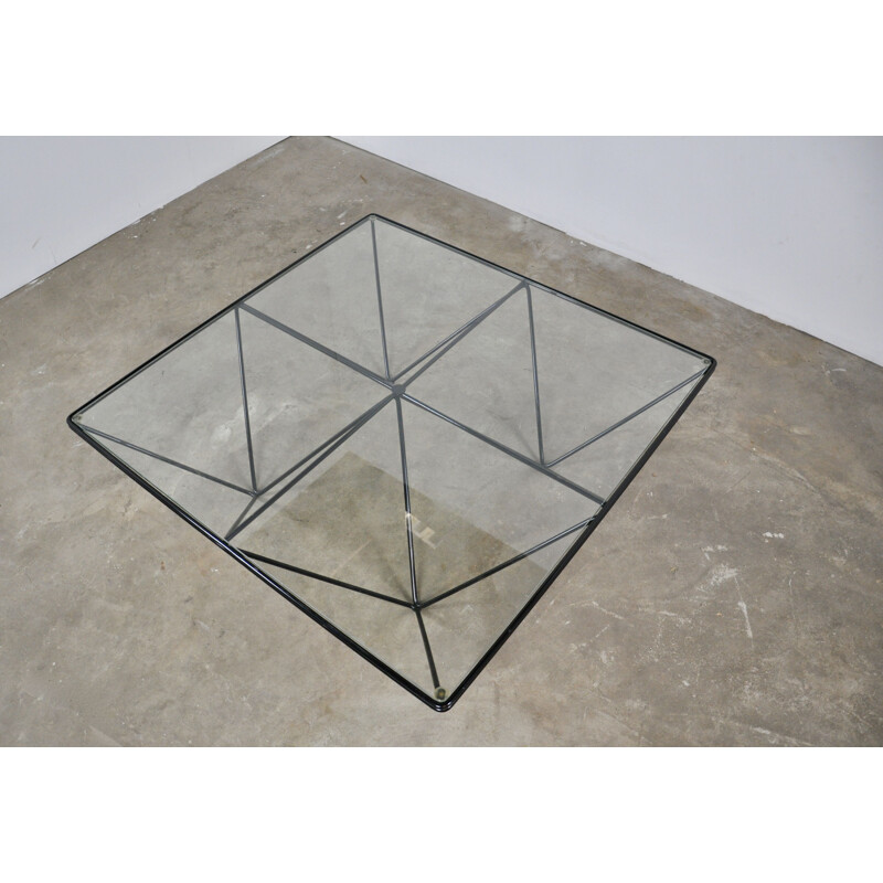 Vintage coffee table in metal and glass