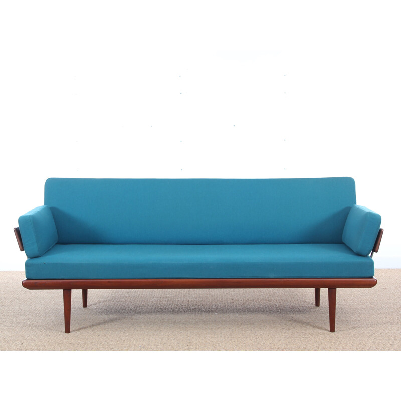 Canapé-lit Minerva vintage en tissu bleu