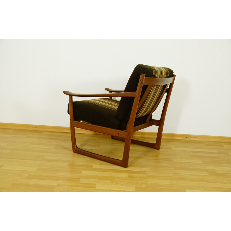  Vintage easychair in teak and fabric, Peter HVIDT & Olga Molgaard NIELSEN - 1960s