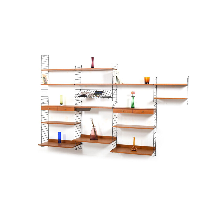 Vintage teak shelf system by Kajsa and Nils Nisse