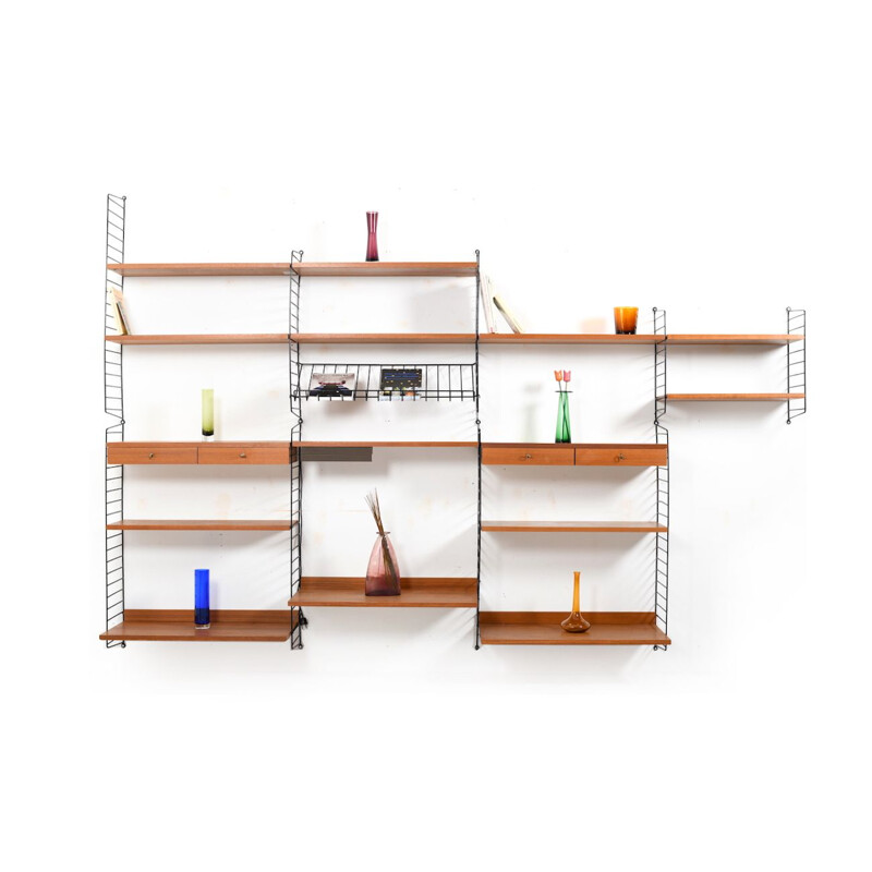 Vintage teak shelf system by Kajsa and Nils Nisse