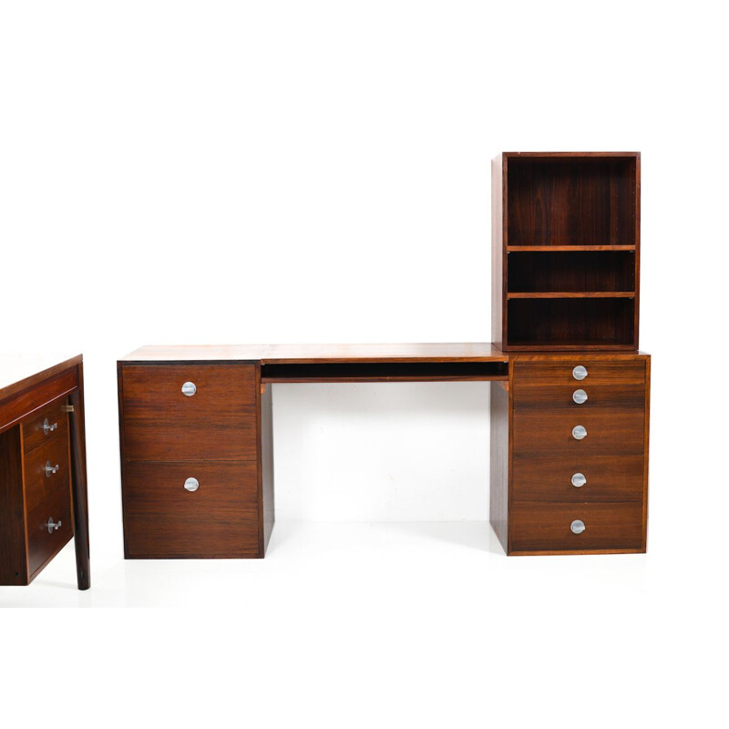 Vintage early Finn Juhl "Diplomat Series" rosewood desk and modular sideboard