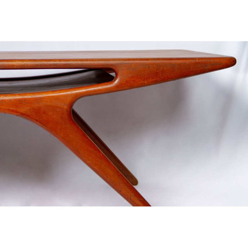 Vintage Smile coffee table by Johannes Andersen in teak 1950