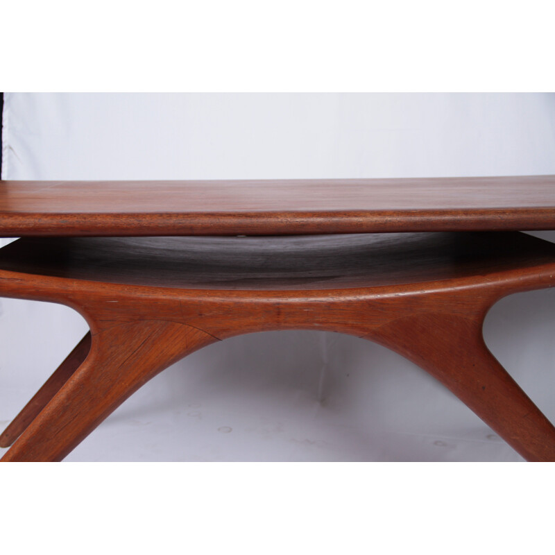 Vintage Smile coffee table by Johannes Andersen in teak 1950