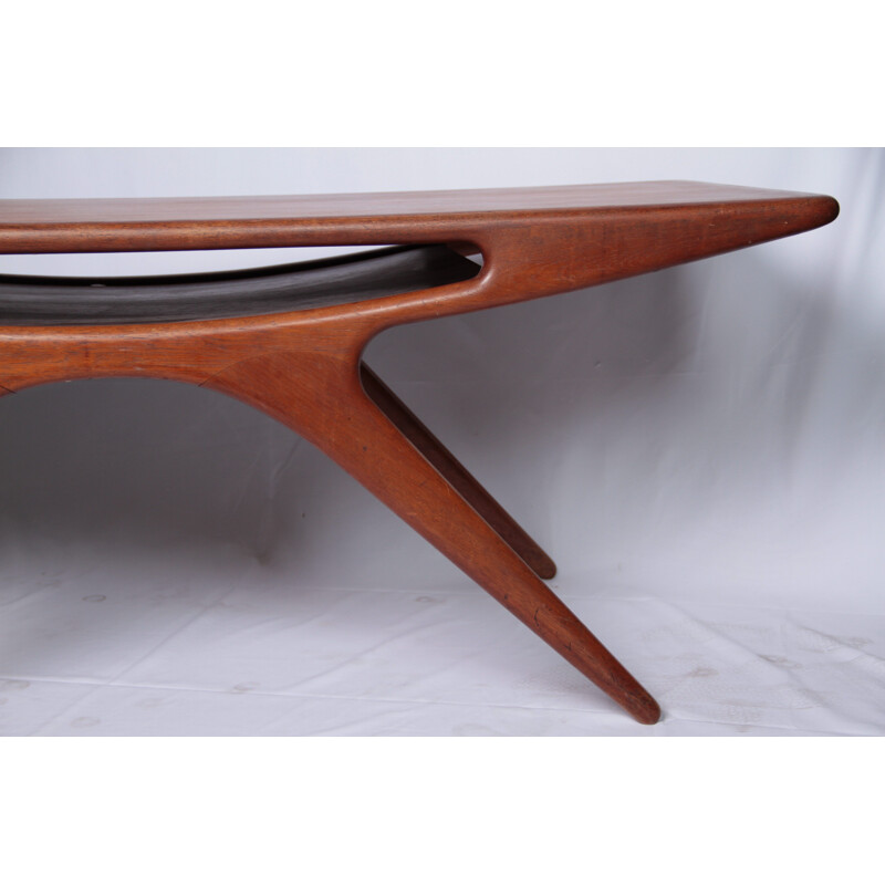 Vintage Smile coffee table by Johannes Andersen in teak 1950