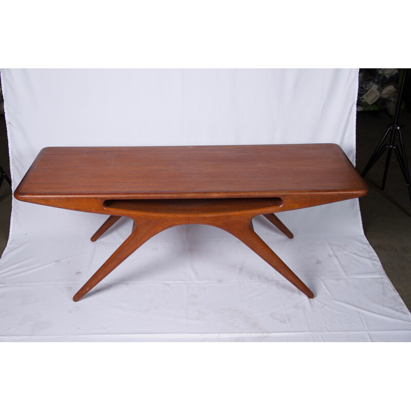 Vintage Smile coffee table by Johannes Andersen in teak 1950