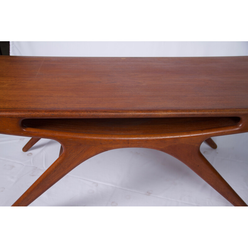 Vintage Smile coffee table by Johannes Andersen in teak 1950