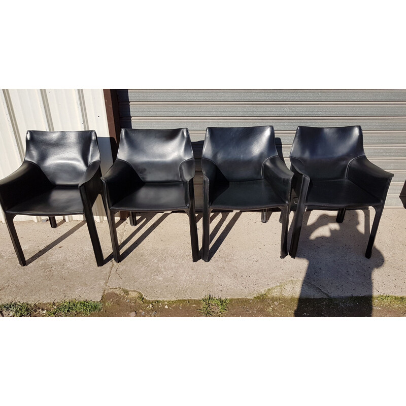 Set of 4 vintage Mario Bellini for Cassina armchairs