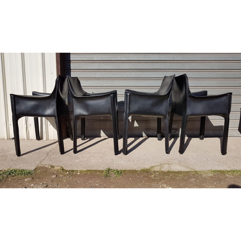 Set of 4 vintage Mario Bellini for Cassina armchairs