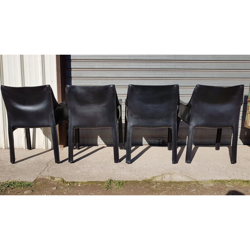 Set of 4 vintage Mario Bellini for Cassina armchairs