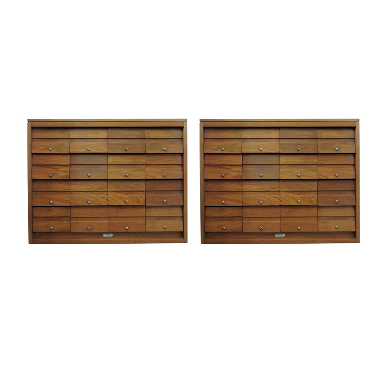 Set of 2 vintage teak filing cabinets from Serota London